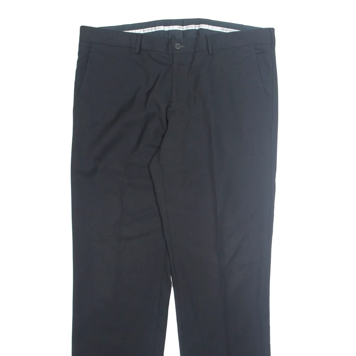 EMPORIO ARMANI Chino Mens Trousers Black Regular Tapered W38 L33