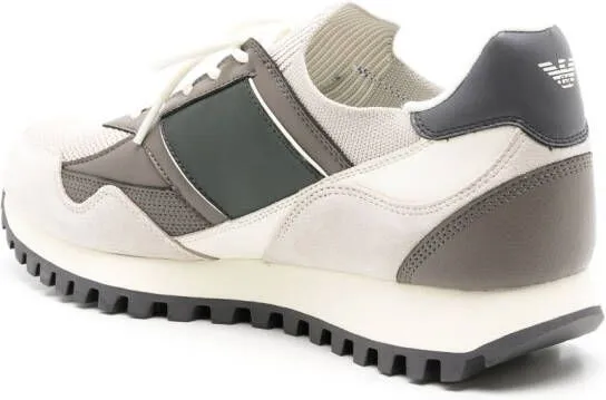 Emporio Armani colour-block logo-print sneakers Neutrals