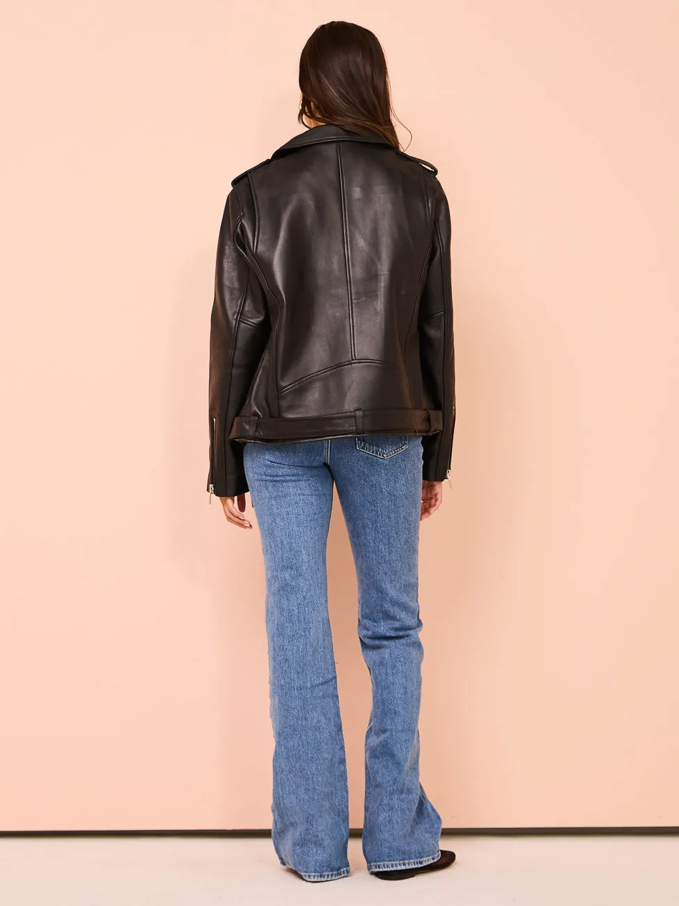 Ena Pelly Oversized New Yorker Biker Jacket in Black