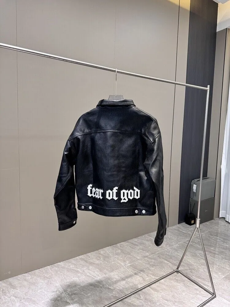 Fear of God 5th Season Christmas Limited Edition Cowhide Cross Leather Jacket