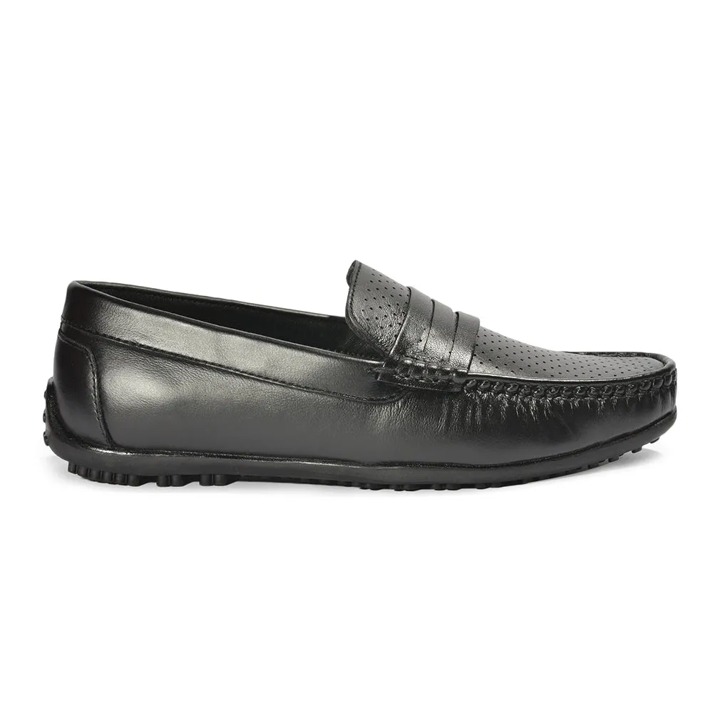 Fortune (Black) Penny Loafer Shoes For Men RL-114 By Liberty