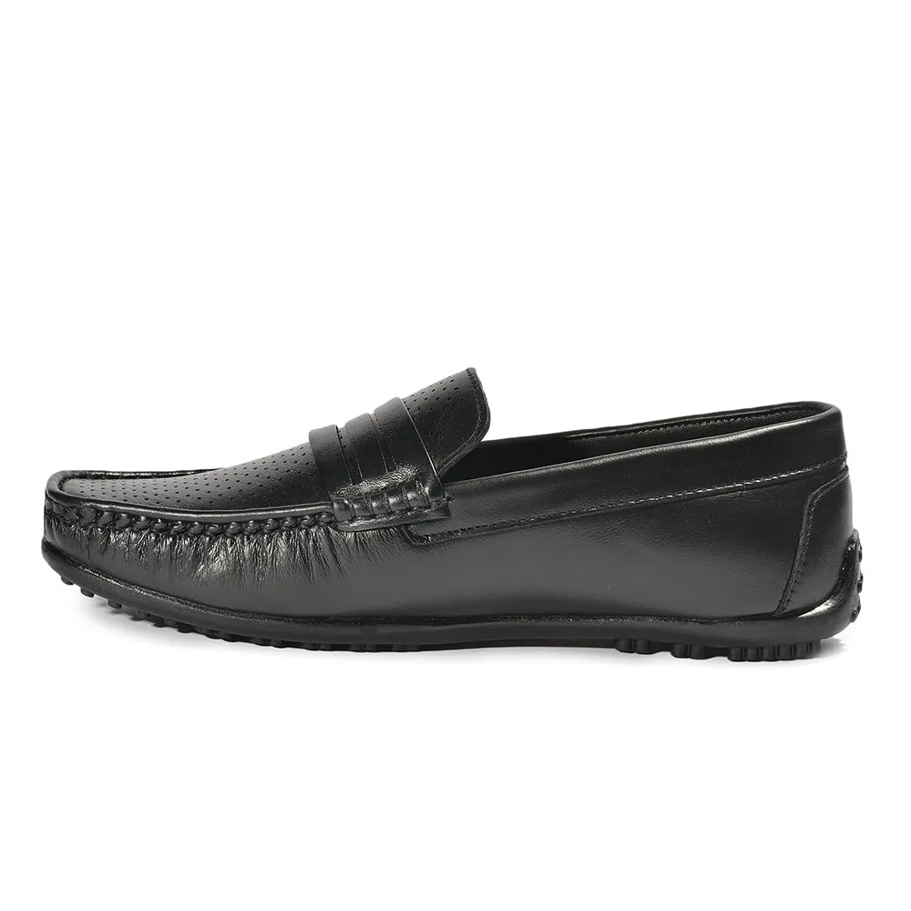 Fortune (Black) Penny Loafer Shoes For Men RL-114 By Liberty