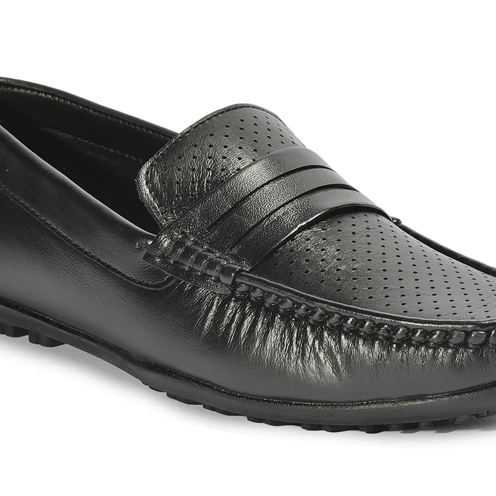 Fortune (Black) Penny Loafer Shoes For Men RL-114 By Liberty