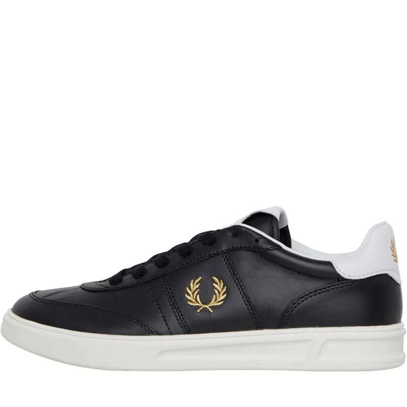 Fred Perry B400 Leather Trainers Black