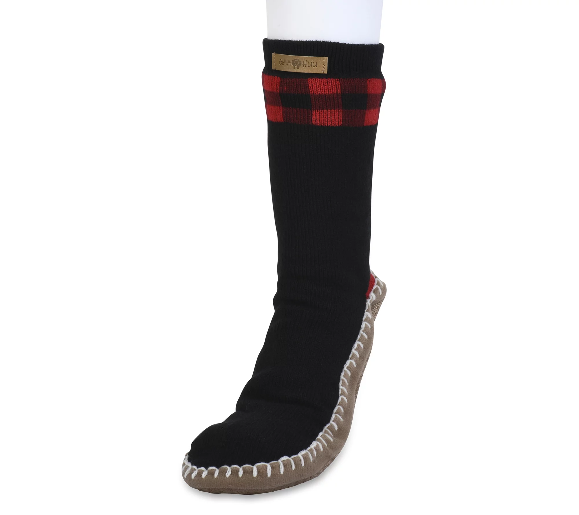 Gaahuu Mens Cuffed Pattern Slipper Socks