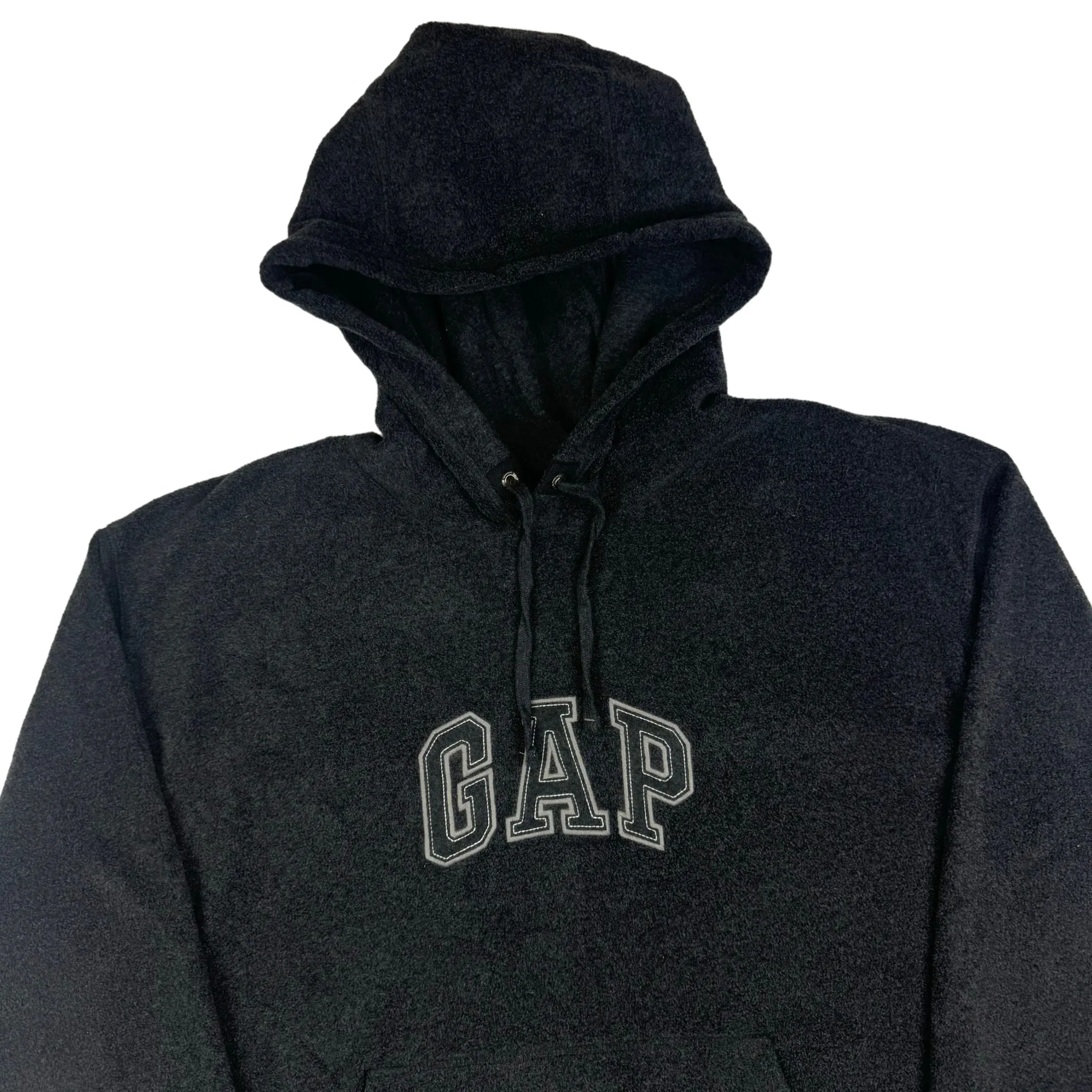 GAP Fleece Hooded Spell Out Sweatshirt Black