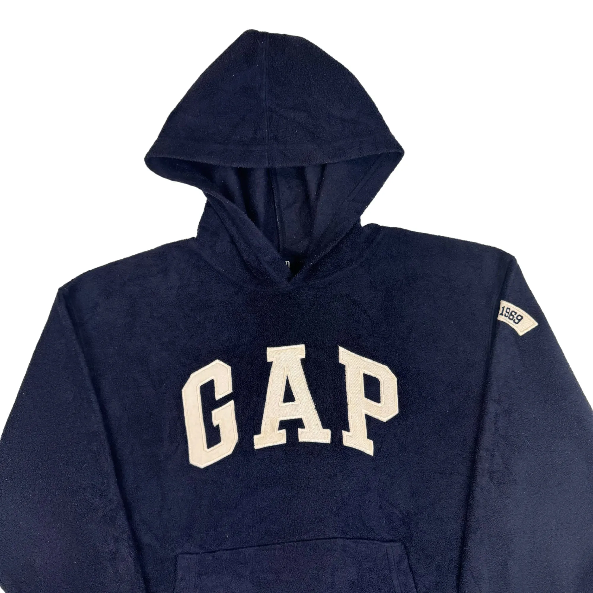 Gap Hooded Fleece Spell Out Sweatshirt Navy