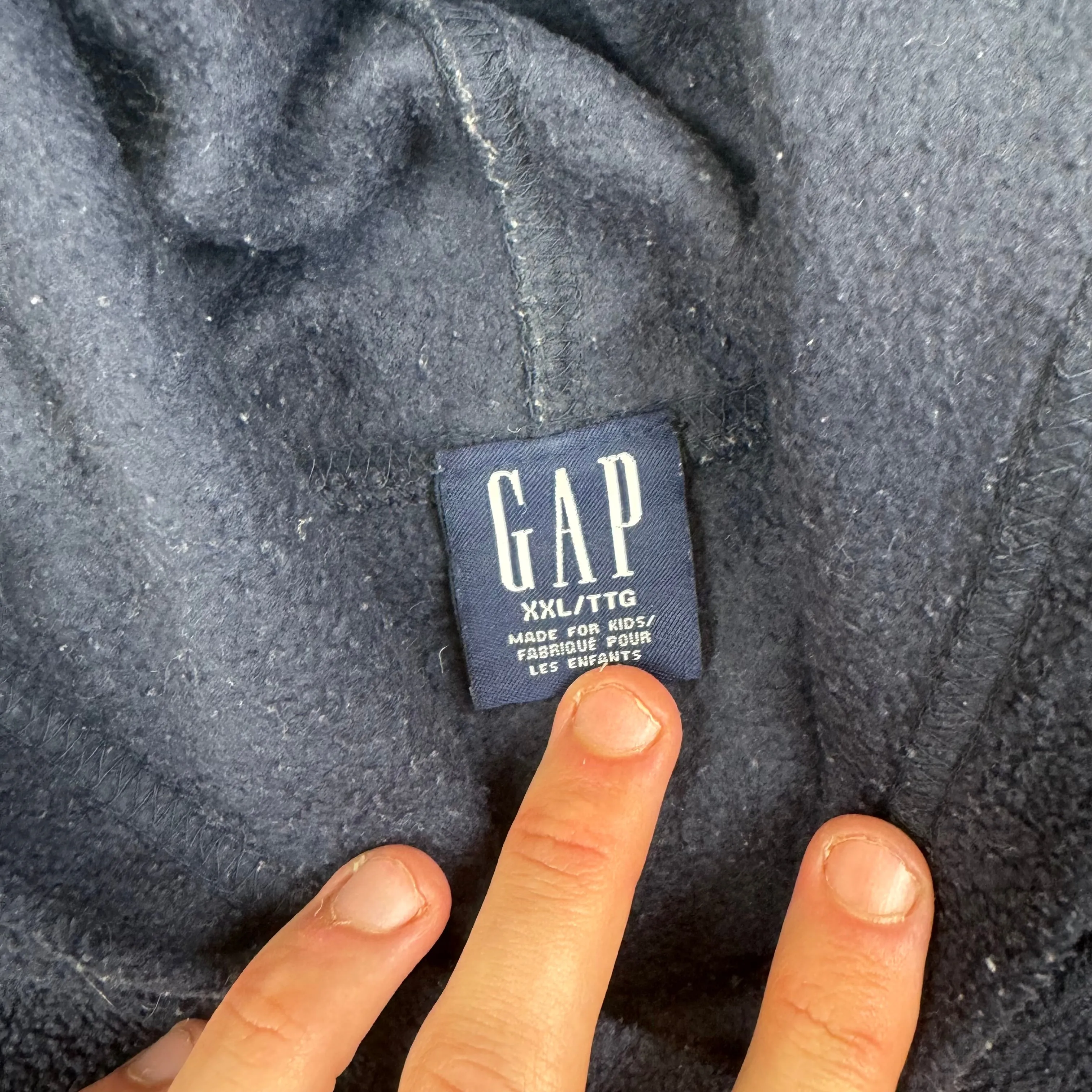 Gap Hooded Fleece Spell Out Sweatshirt Navy