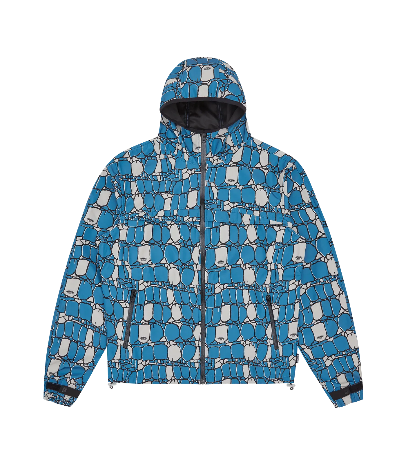 GATOR CAMO HOODED WINDBREAKER JACKET - BLUE