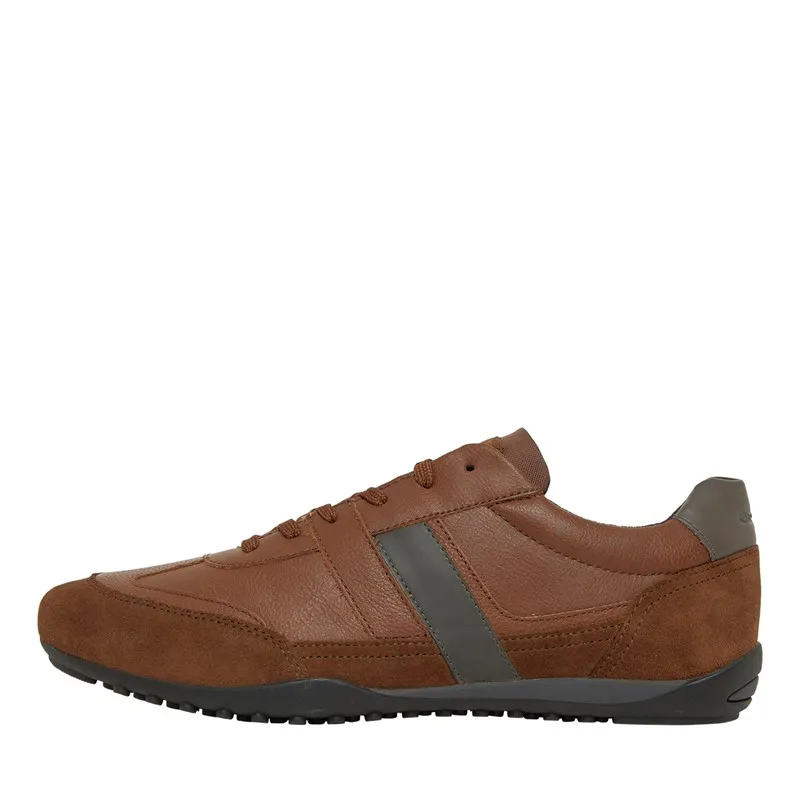 GEOX Mens Wells Low Profile Trainers Browncotto