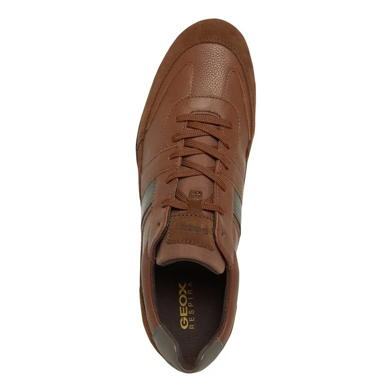 GEOX Mens Wells Low Profile Trainers Browncotto