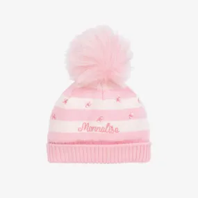 Girls Pink Knit Pom-Pom Hat