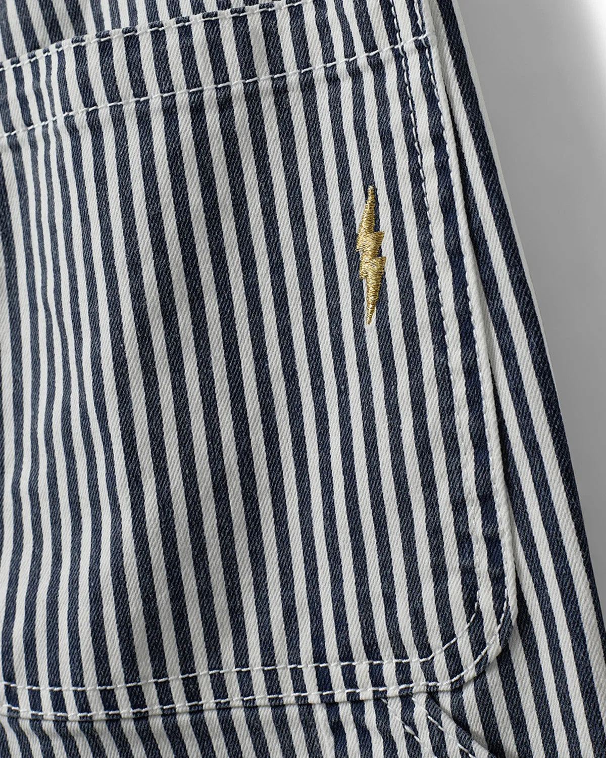 GITTESY TROUSERS - Dark Blue striped