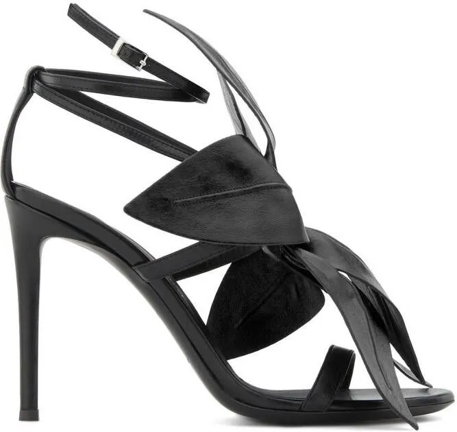 Giuseppe Zanotti Lilium floral-embellished stiletto sandals Black