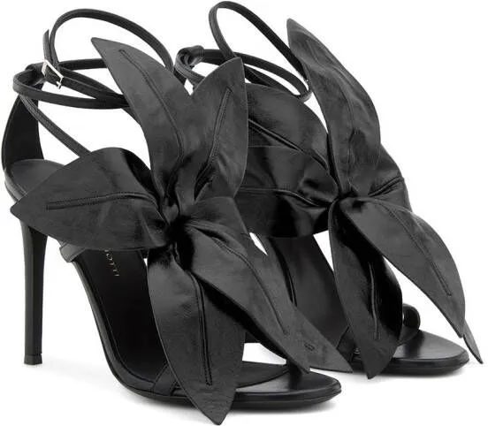 Giuseppe Zanotti Lilium floral-embellished stiletto sandals Black