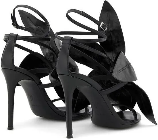 Giuseppe Zanotti Lilium floral-embellished stiletto sandals Black