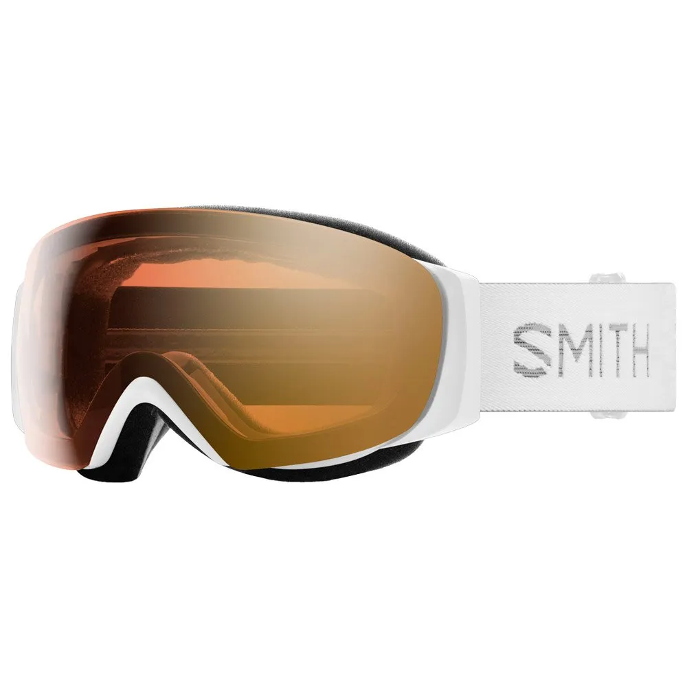 Goggles Smith ---I/O Mag S White Chunky Knit Chromapop Pro Photochromic Gold Mirror + Chromapop Storm Blue Sensor Mirror