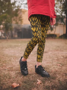 Gold Dragon Scale Yoga Leggings