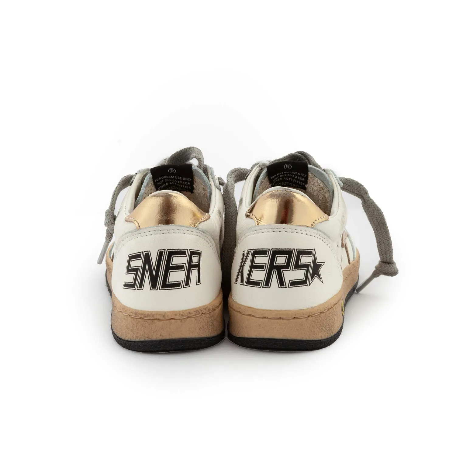 Golden Goose White And Gold Unisex Ball Star Sneakers For Kids