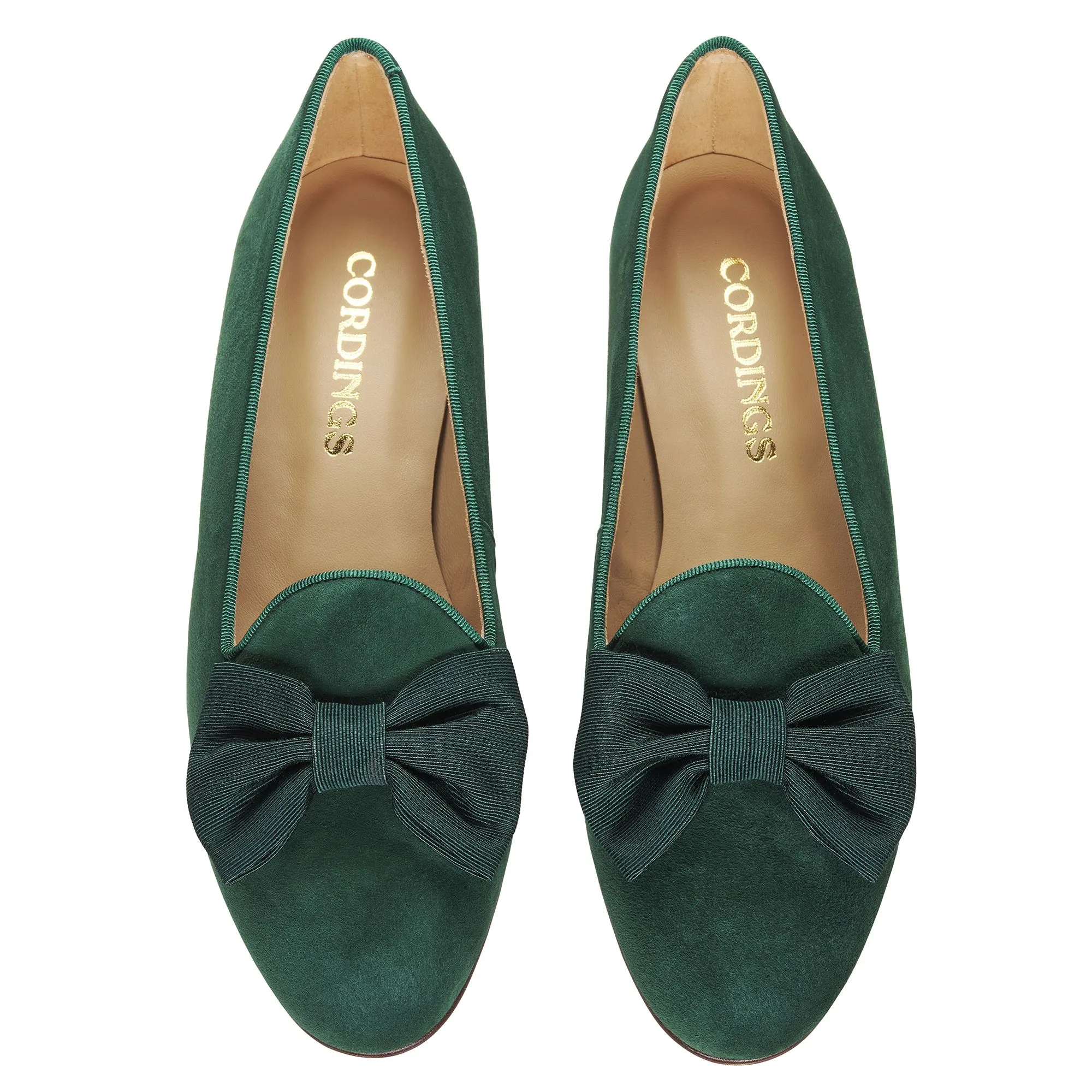 Green Olive Suede Bow Slipper