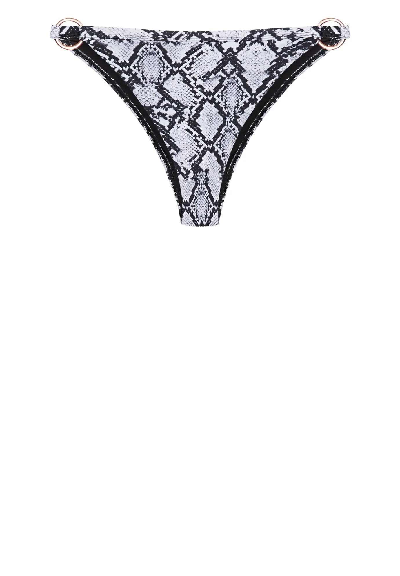 Greta Print Bikini Bottom - black snake