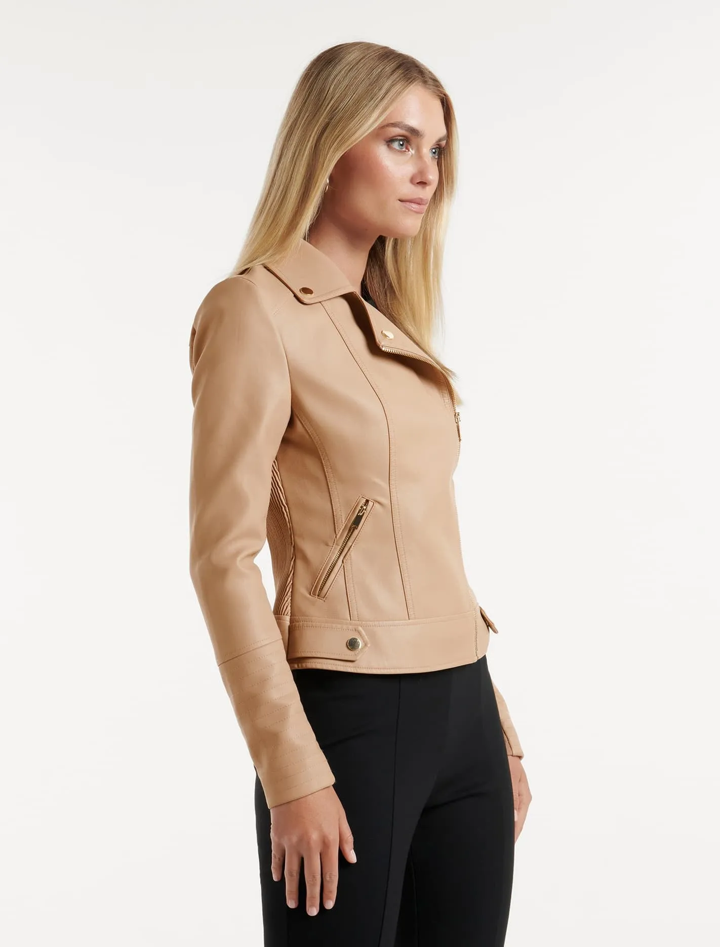 Heidi Faux Leather Biker Jacket