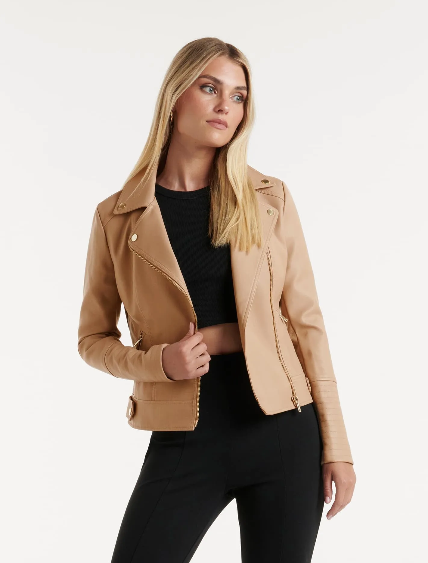 Heidi Faux Leather Biker Jacket