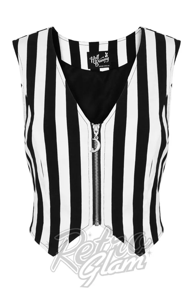 Hell Bunny Striped Gasper Waistcoat