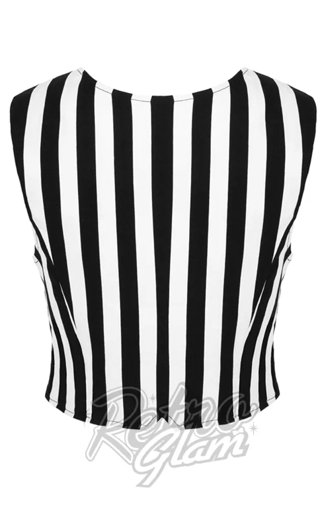 Hell Bunny Striped Gasper Waistcoat