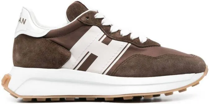 Hogan H641 suede-panel sneakers Brown