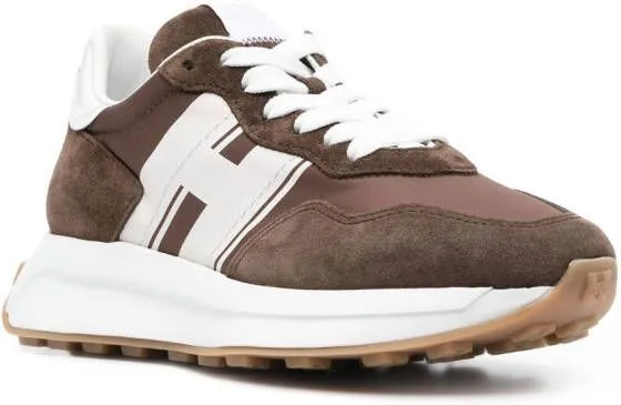 Hogan H641 suede-panel sneakers Brown