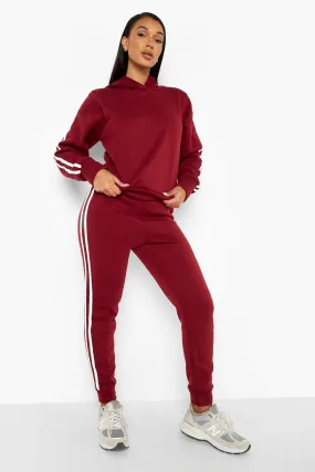 Hooded Fleece Side Stripe Tracksuit