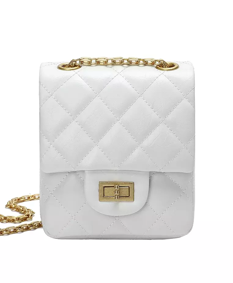 HOPE ROSA Hope Rosa Rose White Leather Mini Shoulder Bag