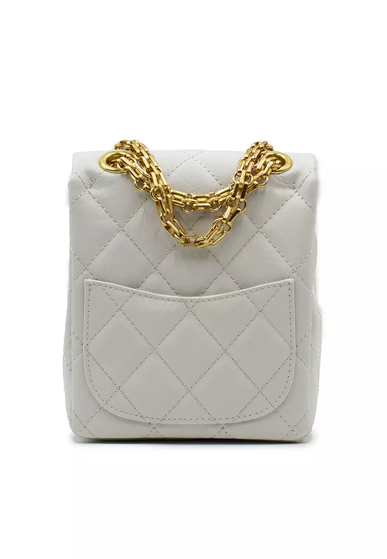 HOPE ROSA Hope Rosa Rose White Leather Mini Shoulder Bag