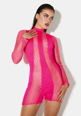 Hottie Fine As Wine Fishnet Romper-