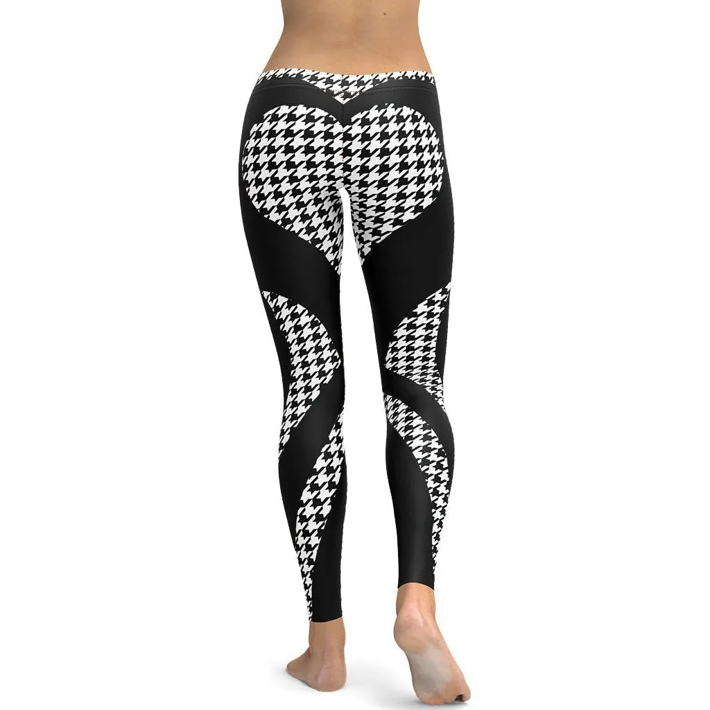 Houndstooth Heart Shaped Leggings