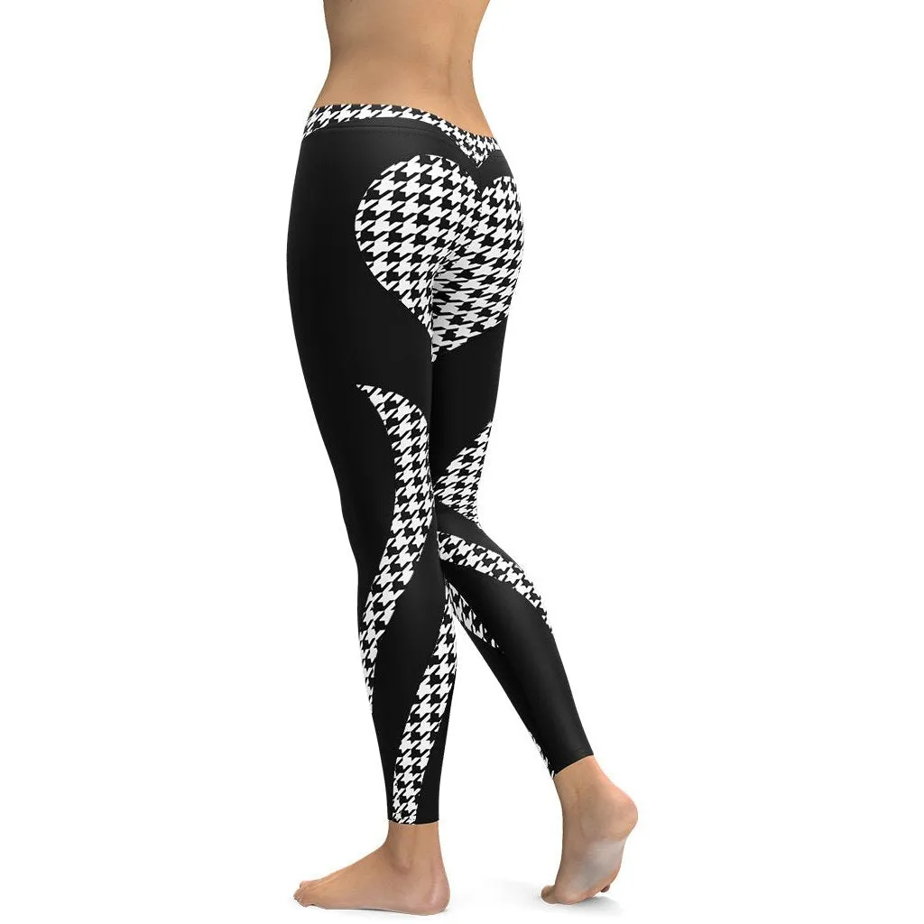 Houndstooth Heart Shaped Leggings