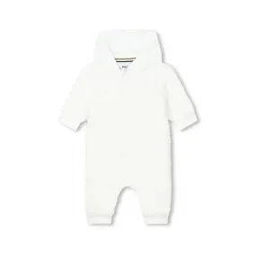 Hugo Boss Baby - White Teddy Fleece Hooded Pramsuit