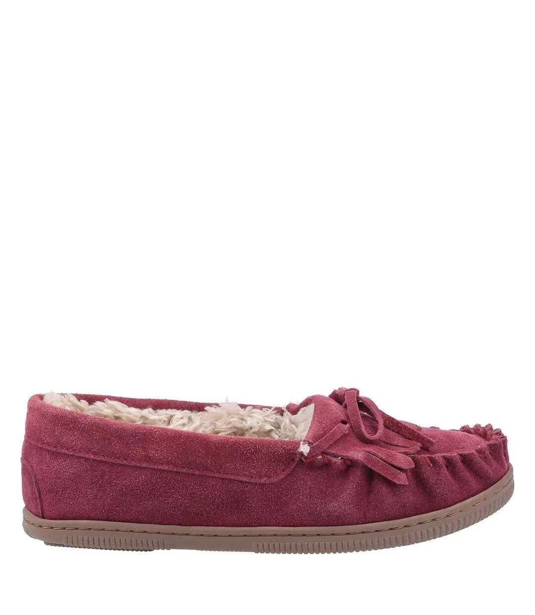 Hush Puppies Womens/Ladies Addy Slip On Leather Slipper (Burgundy) - UTFS6638