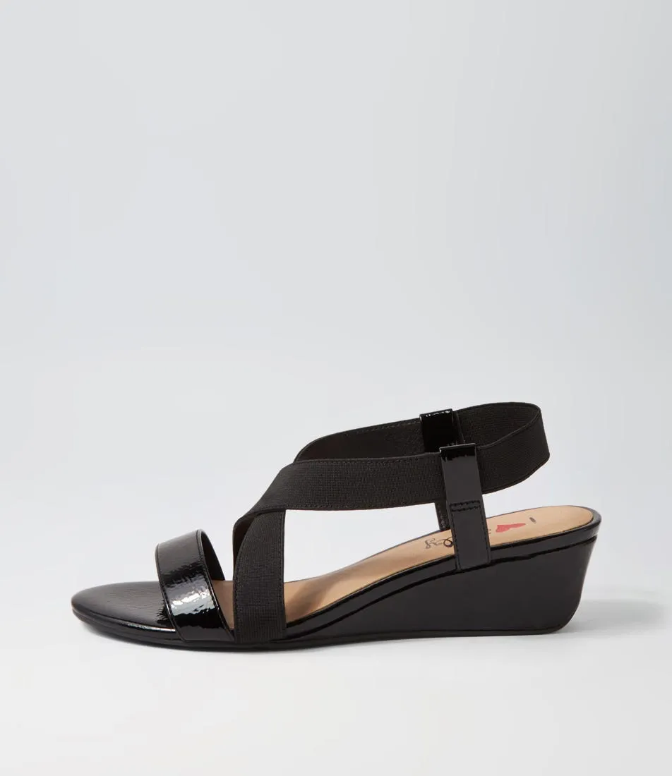 I LOVE BILLY Baggi Black Elastic Patent Pu Sandals