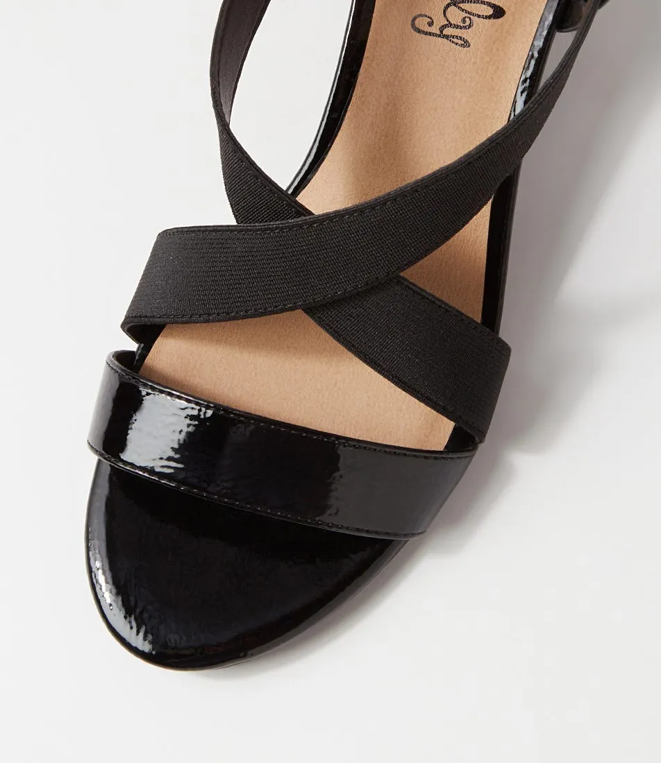 I LOVE BILLY Baggi Black Elastic Patent Pu Sandals