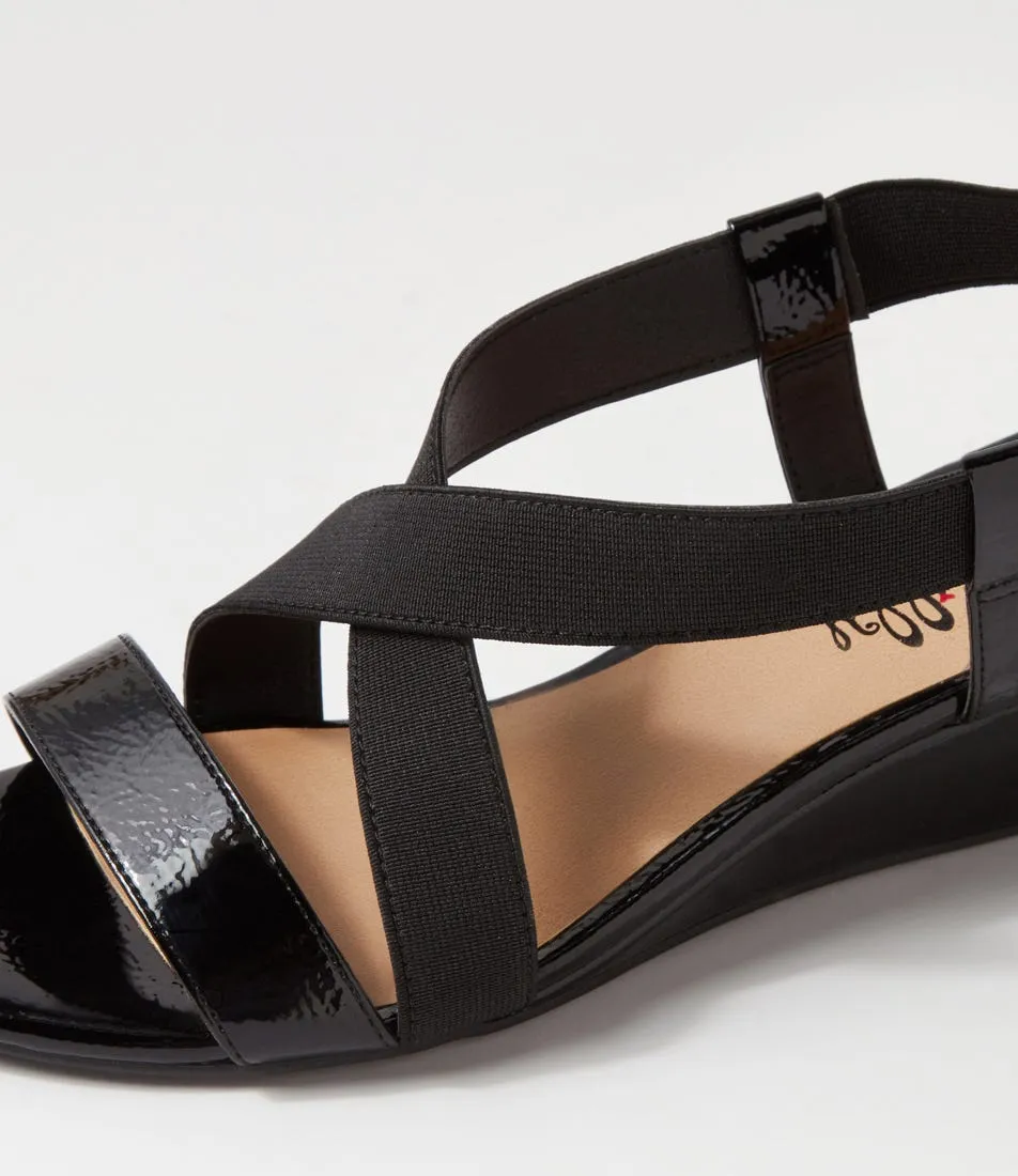 I LOVE BILLY Baggi Black Elastic Patent Pu Sandals