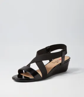 I LOVE BILLY Baggi Black Elastic Patent Pu Sandals