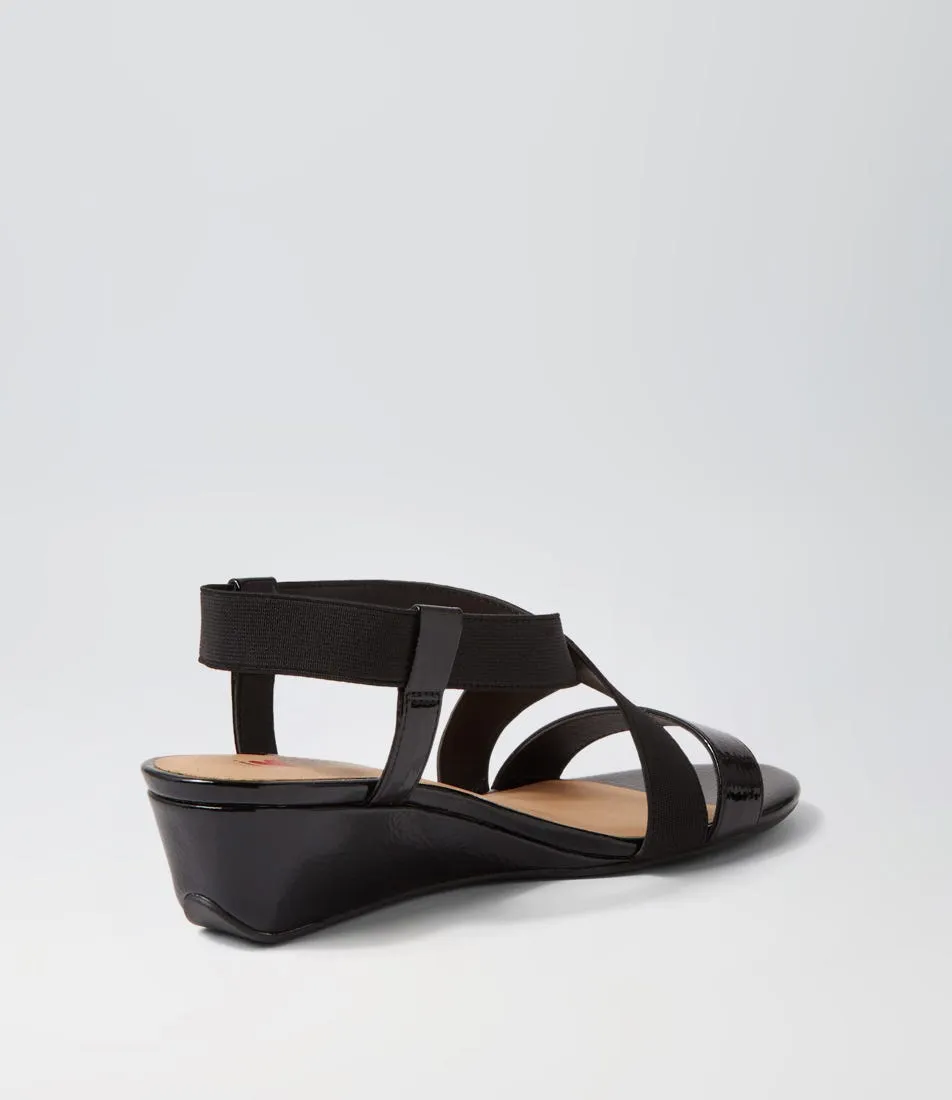 I LOVE BILLY Baggi Black Elastic Patent Pu Sandals