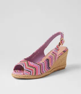 I LOVE BILLY Fabiana Purple Zigzag Synthetic Raffia Sandals