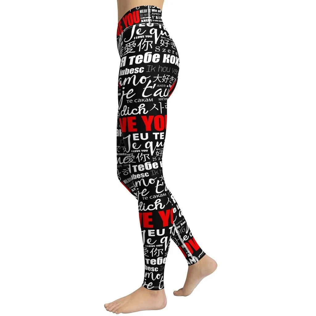 I Love You Yoga Leggings