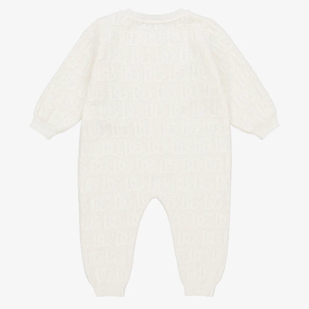 Ivory Cotton & Cashmere Baby Romper