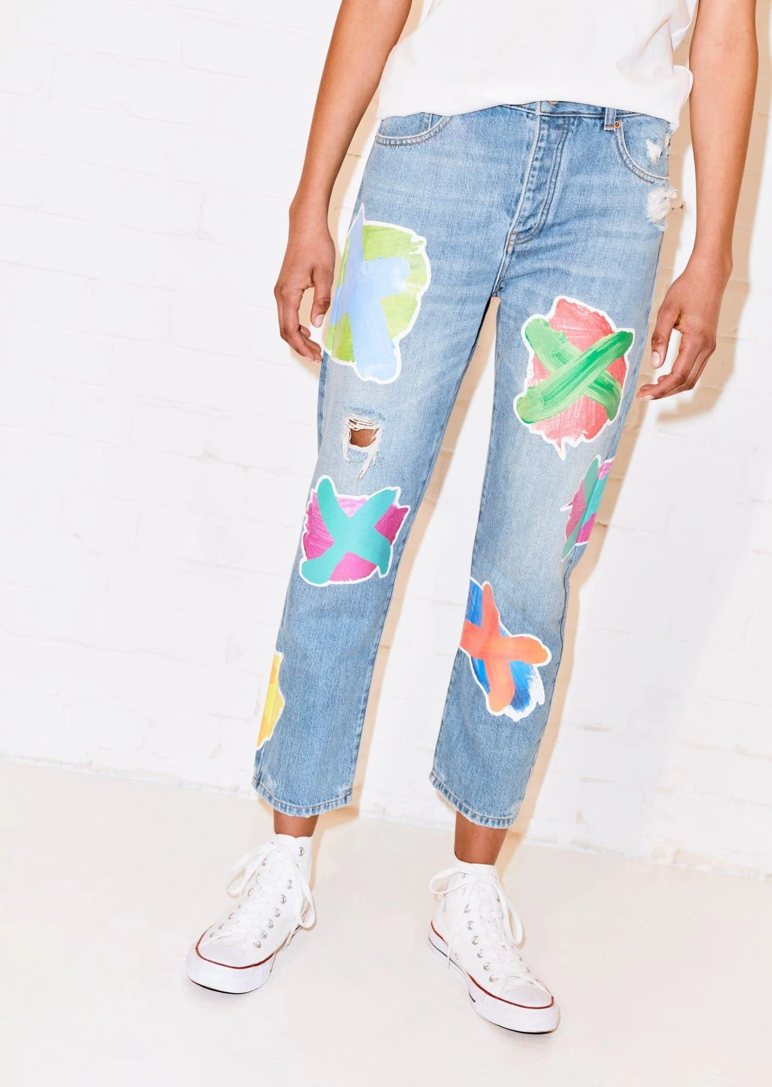 Jeans | Cross Transfer Print Boyfriend Jean | House of Holland