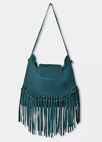 Joe Browns Boho Tassel Trim Premium Suede Shoulder Bag | Grattan