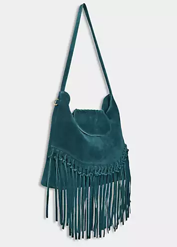 Joe Browns Boho Tassel Trim Premium Suede Shoulder Bag | Grattan